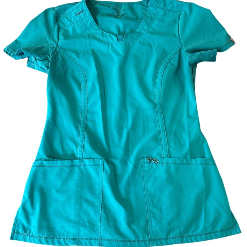 Cherokee Aqua Scrub Top